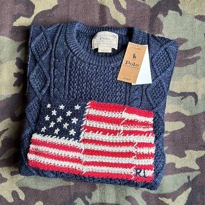 Polo Ralph Lauren Aran knit flag sweater
